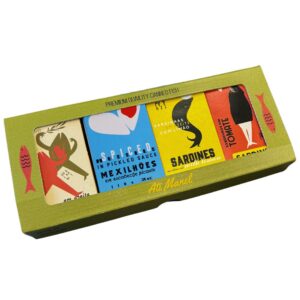 Ati Manel Bestseller Box met vier Portugese visconserven in groen doosje