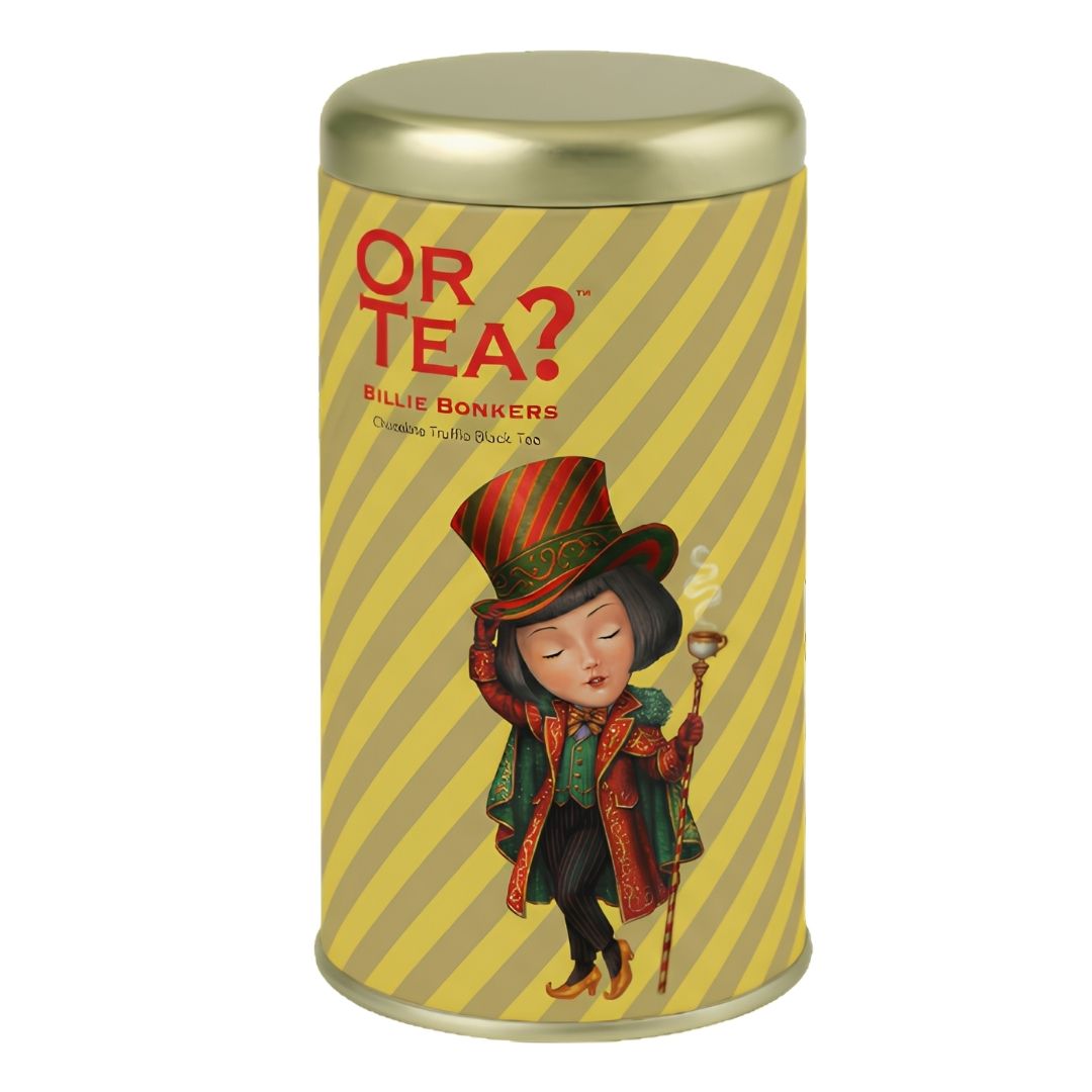 Billie Bonkers - Tin Canister Billy bonkers zwarte thee chocolade Tin