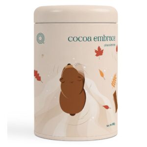 Tin canister Cocoa Embrace van LOOOM. zwarte losse thee met chocoladesmaak