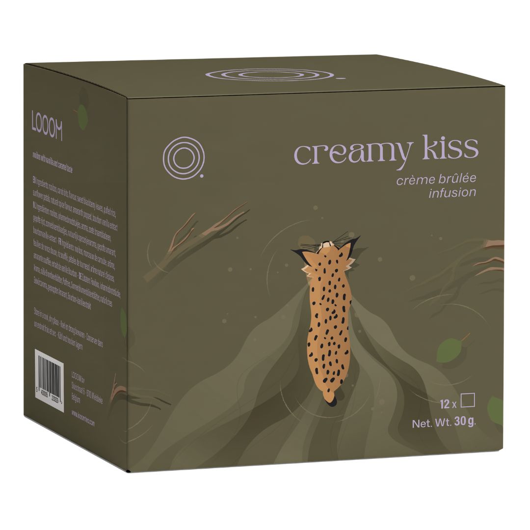 Creamy Kiss - 12 sachet box Creamy Kiss - Crème brûlée rooibos infusie - 12 zakjes - Looom