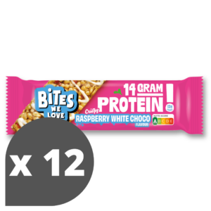 Crispy Protein Raspberry White Chocolate 12 repen Bites We Love