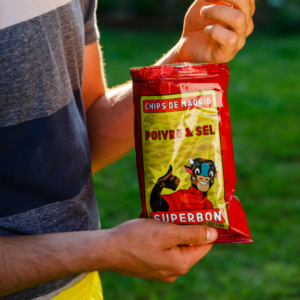 Superbon Salt & Pepper chips 40g – vegan artisanale chips met zeezout en zwarte peper