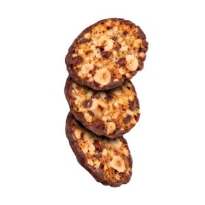 Florentines Hazelnut & Milk Chocolate van Maison de Florentins, doorgesneden zicht op de hazelnootvulling